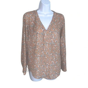 Forever 21 Women's Floral Print Long Sleeve - V Neck Blouse - Small